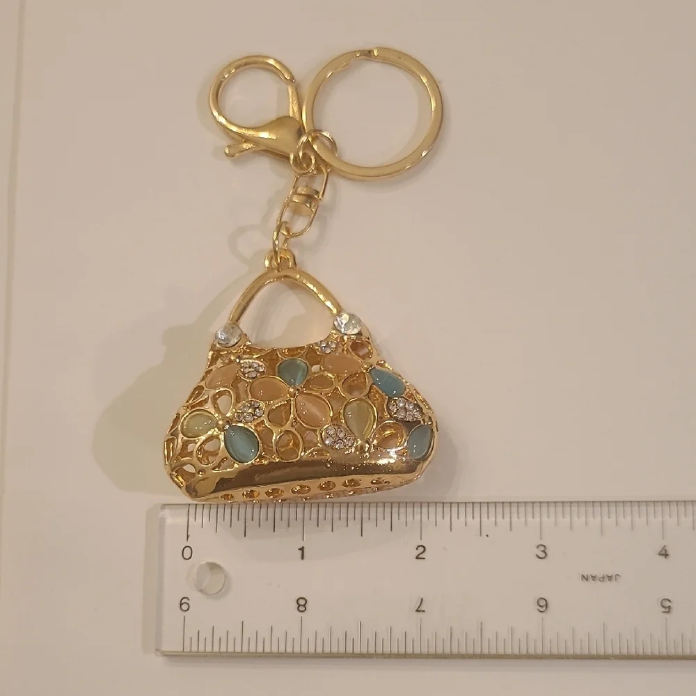 Fashion Jewelry Gold and Multicolor Key Holder/Bag Charm